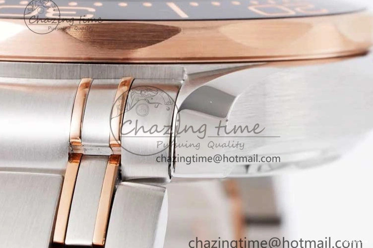 1218 UrbanChic Seamaster Diver 300M SS RG Black Ceramic Bezel JVSF 1:1 Best Edition Black Dial on SS RG Bracelet A 7786